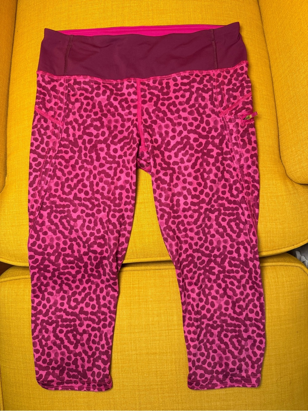 Lululemon athletica Hot Pink and Magenta Leopard Capri Leggings